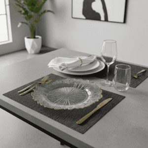 Transparent charger plate - gold