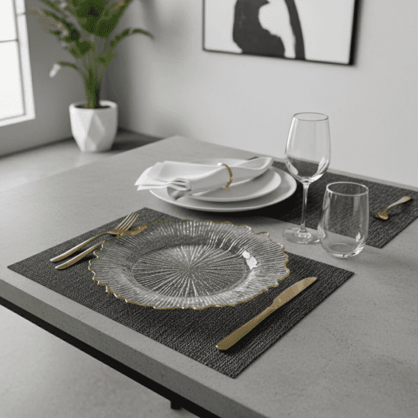 Transparent charger plate - gold