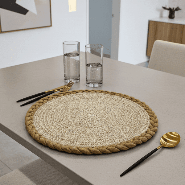 Knitted beige (1) Beige Knitted Placemat