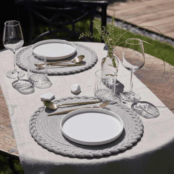 Light Grey Knitted Placemat