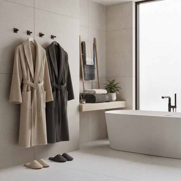 Grey Beige (1) copy Bathrobe - Grey and Beige