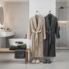 Grey Beige (2) copy Bathrobe - Grey and Beige