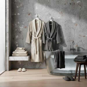 Bathrobe - Grey and Beige