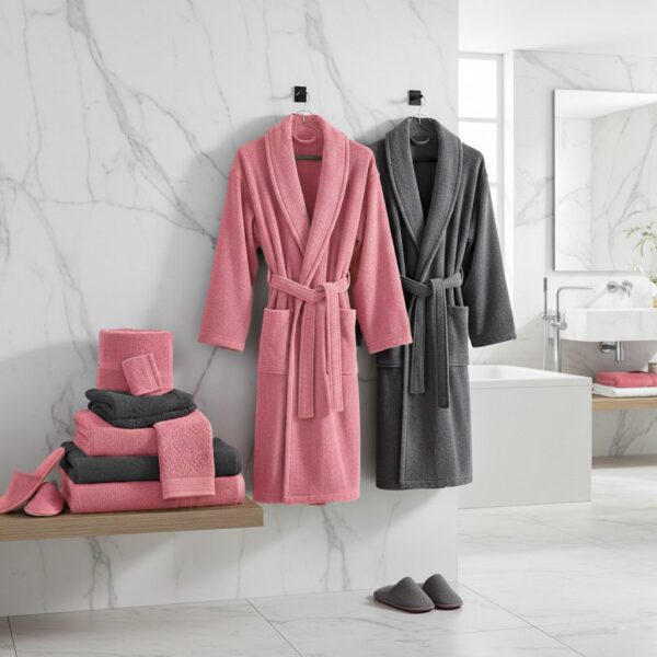 Bathrobe - Grey and Pink