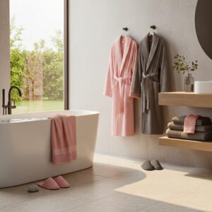 Bathrobe - Grey and Pink
