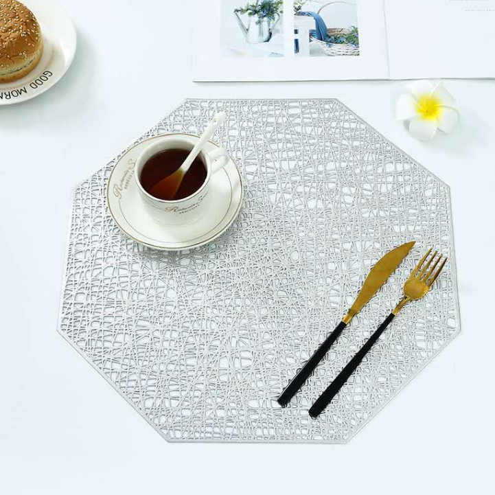 Hexagon Patch Placemat - Silver