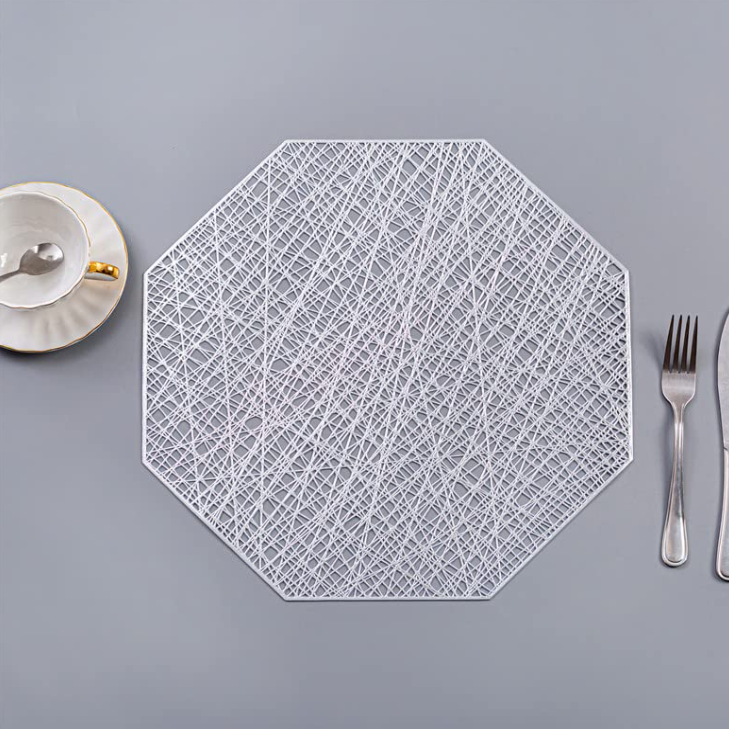 Hexagon Patch Placemat - Silver