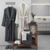 Bathrobe - White and Grey