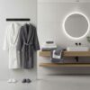 Bathrobe - White and Grey