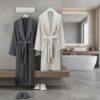 Bathrobe - White and Grey