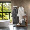 Bathrobe - White and Grey