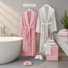 Bathrobe - White and Pink