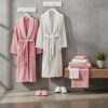 Bathrobe - White and Pink